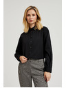 Moodo Gladka srajca z dolgim rokavom črna Moodo