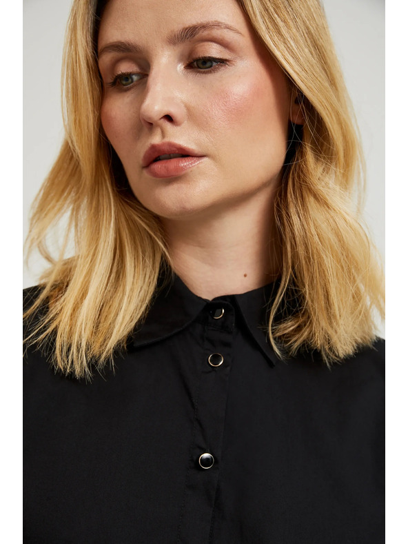 Moodo Gladka srajca z dolgim rokavom črna Moodo