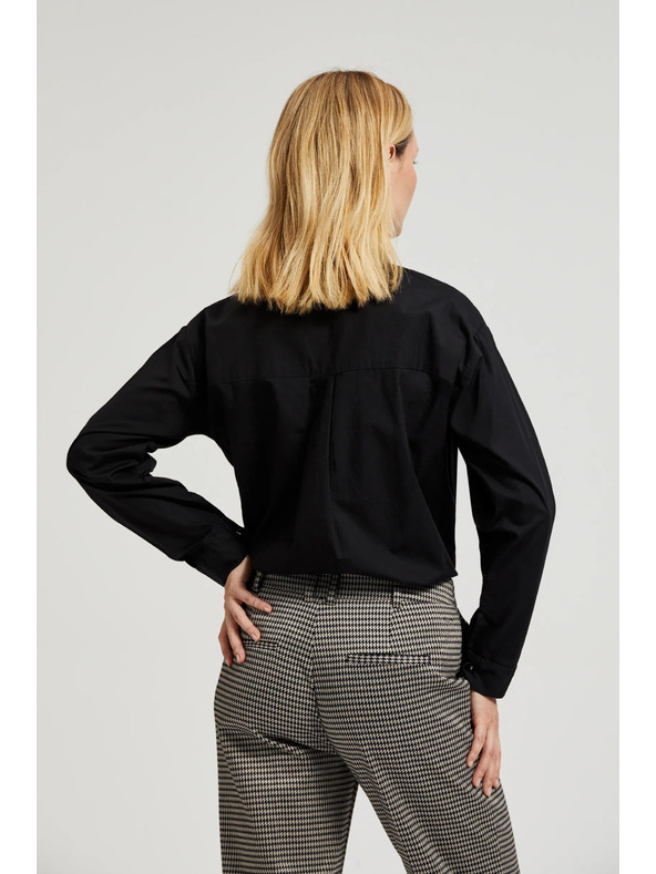 Moodo Gladka srajca z dolgim rokavom črna Moodo