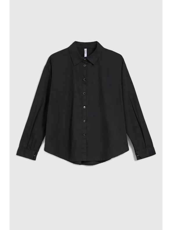 Moodo Gladka srajca z dolgim rokavom črna Moodo
