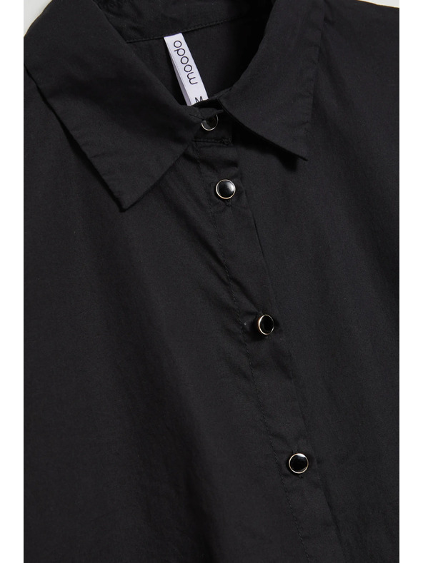 Moodo Gladka srajca z dolgim rokavom črna Moodo