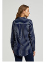 Moodo Temno modra prugasta srajca z žepi Moodo