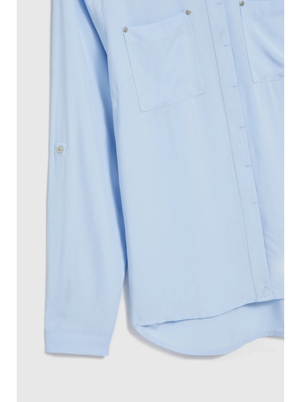 Moodo Viskozna srajca s žepi svetlo modra Moodo