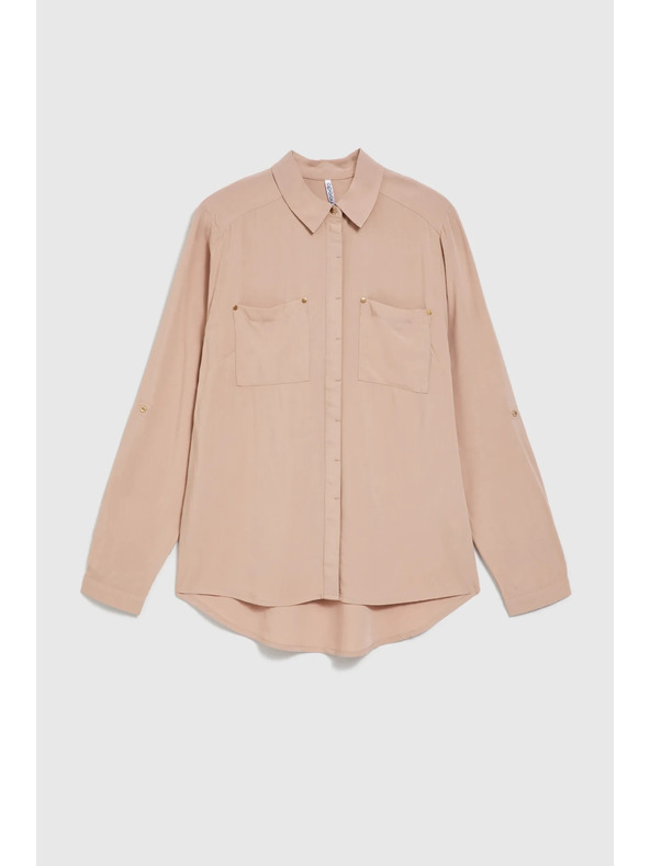 Moodo Viskozna srajca s žepi bež Moodo
