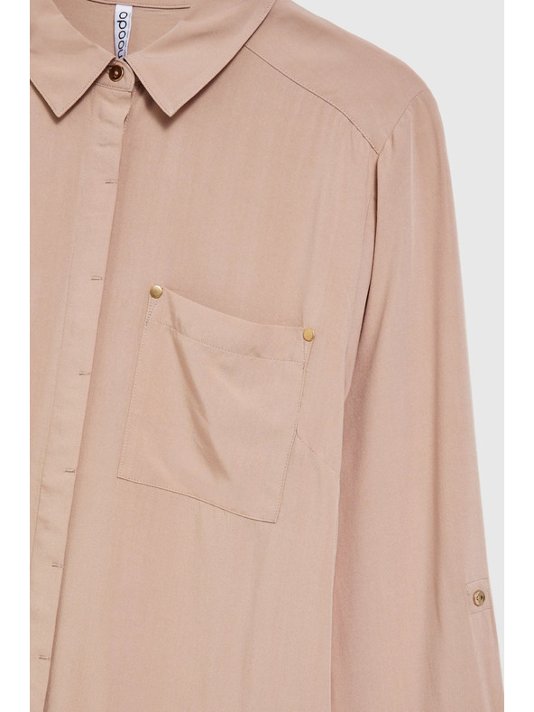 Moodo Viskozna srajca s žepi bež Moodo