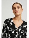 Moodo Črna srajca s cvetnim tiskom Moodo