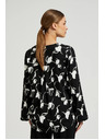 Moodo Črna srajca s cvetnim tiskom Moodo