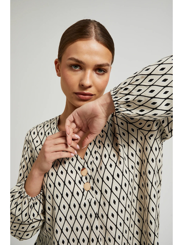 Moodo Srajca z vzorcem in okrasnimi gumbi Moodo
