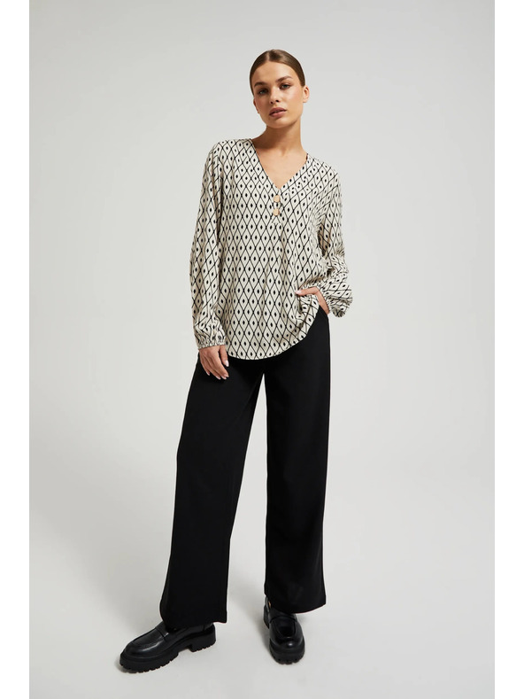 Moodo Srajca z vzorcem in okrasnimi gumbi Moodo