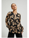 Moodo Črna srajca z bež vzorcem Moodo