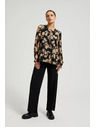 Moodo Črna srajca z bež vzorcem Moodo
