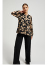 Moodo Črna srajca z bež vzorcem Moodo