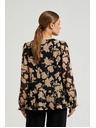 Moodo Črna srajca z bež vzorcem Moodo