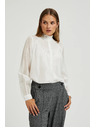 Moodo Bombažna bluza z volani bela Moodo
