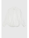 Moodo Bombažna bluza z volani bela Moodo
