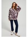 Moodo Viskozna srajca z vzorcem vijolična Moodo