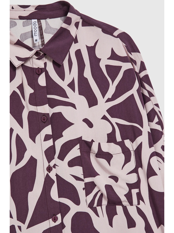 Moodo Viskozna srajca z vzorcem vijolična Moodo