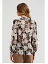 Moodo Nagubana srajca s cvetnim vzorcem in mehurjastimi rokavi črna Moodo