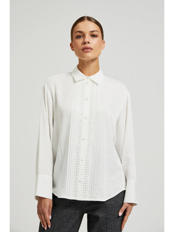 Moodo Elegantna viskozna srajca bela Moodo
