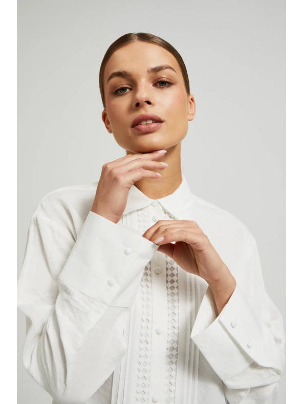 Moodo Elegantna viskozna srajca bela Moodo