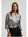 Moodo Srebrna srajca z nabranimi rokavi Moodo