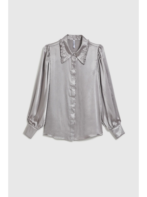 Moodo Srebrna srajca z nabranimi rokavi Moodo