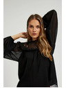 Moodo Črna srajca z okrasnim izrezom Moodo