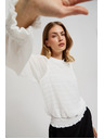 Moodo Elegantna srajca bela z nabranimi rokavi Moodo