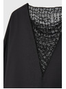 Moodo Črna bluza z ročno prišitimi biseri na izrezu Moodo