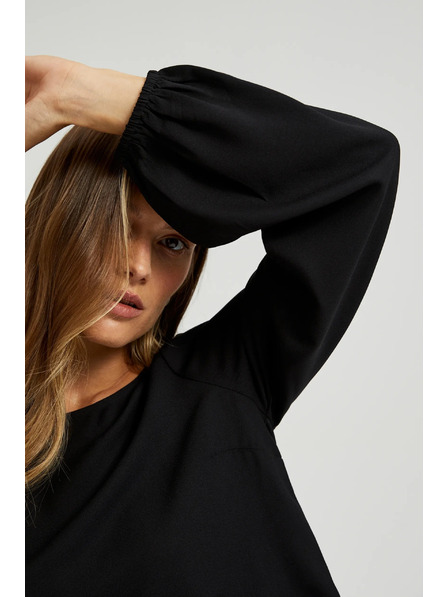 Moodo Črna srajca s čipko in napihnjenim rokavom Moodo