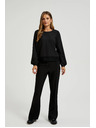 Moodo Črna srajca s čipko in napihnjenim rokavom Moodo