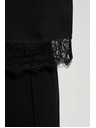 Moodo Črna srajca s čipko in napihnjenim rokavom Moodo