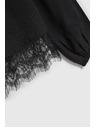 Moodo Črna srajca s čipko in napihnjenim rokavom Moodo