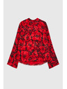 Moodo Črna srajca Moodo s cvetličnim vzorcem in širokimi rokavi