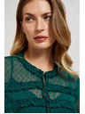 Moodo Zelena srajca z volani in vezavo na izrezu Moodo