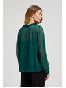 Moodo Zelena srajca z volani in vezavo na izrezu Moodo
