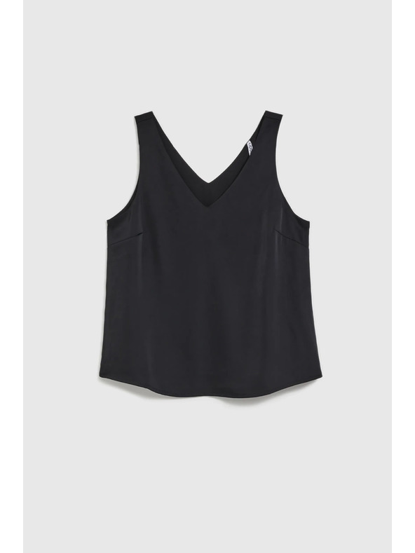 Moodo Gladka srajca z V-izrezom črna Moodo