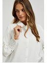 Moodo Bela srajca s bleščicami na manšetah Moodo