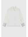 Moodo Bela srajca s bleščicami na manšetah Moodo