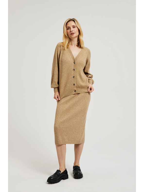 Moodo Pletena midi krila bež Moodo