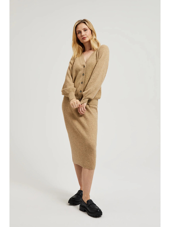 Moodo Pletena midi krila bež Moodo