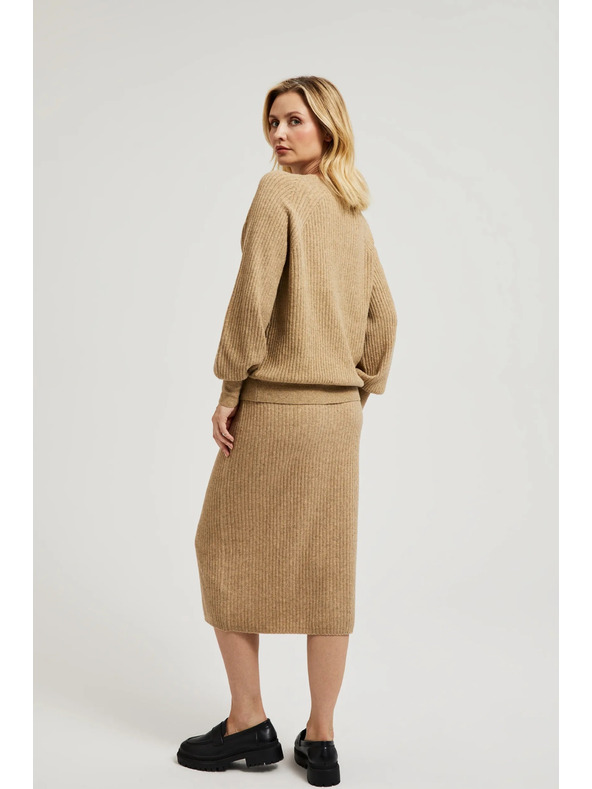 Moodo Pletena midi krila bež Moodo