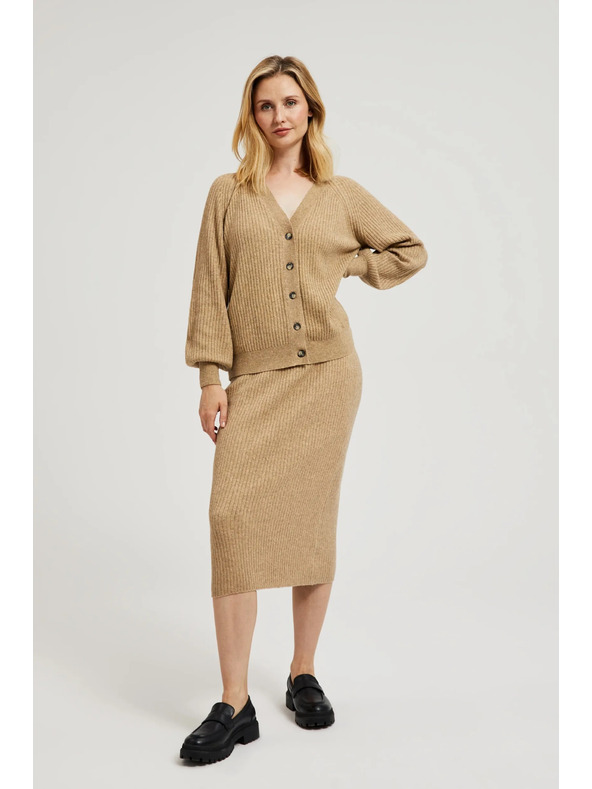 Moodo Pletena midi krila bež Moodo