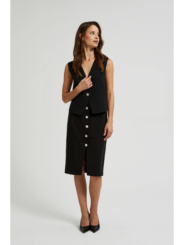 Moodo Svinčna krilo z okrasnimi gumbi črna Moodo