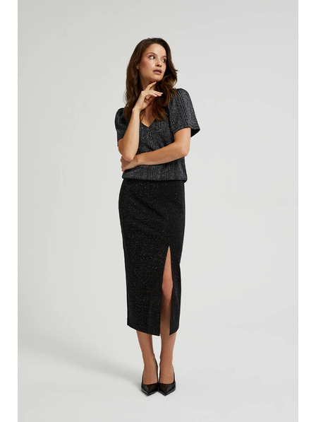 Moodo Midi krila z razporkom črna Moodo