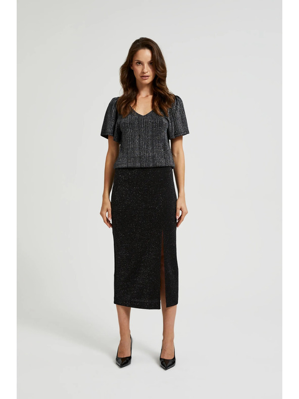 Moodo Midi krila z razporkom črna Moodo