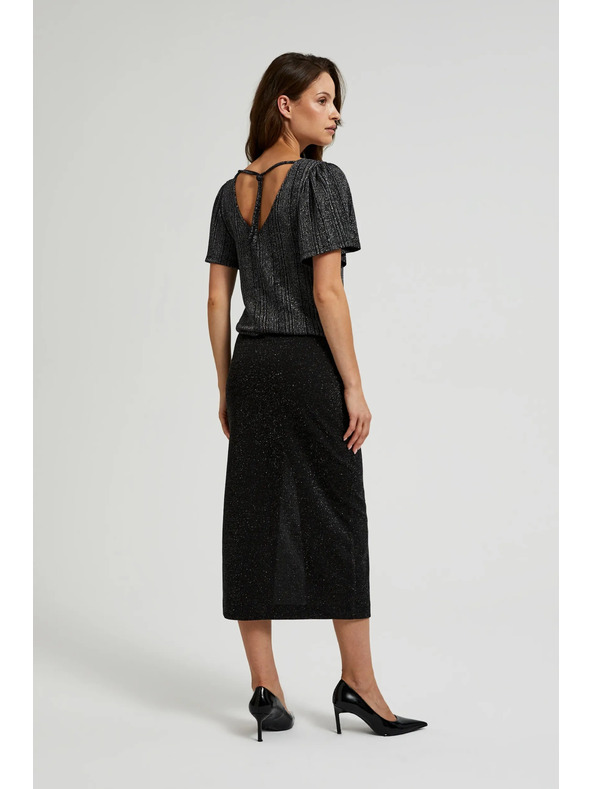 Moodo Midi krila z razporkom črna Moodo