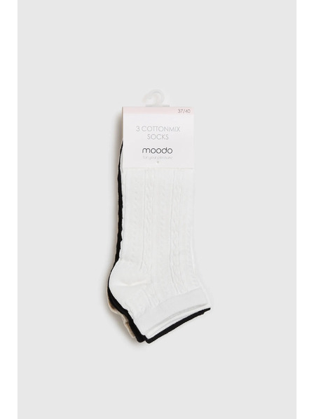 Moodo 3x pakiranje nogavic črna bela bež Moodo