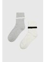 Moodo 2x pakiranje dolgih nogavic siva bela Moodo