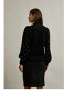 Moodo Pulover, okrašen z biseri, črn Moodo